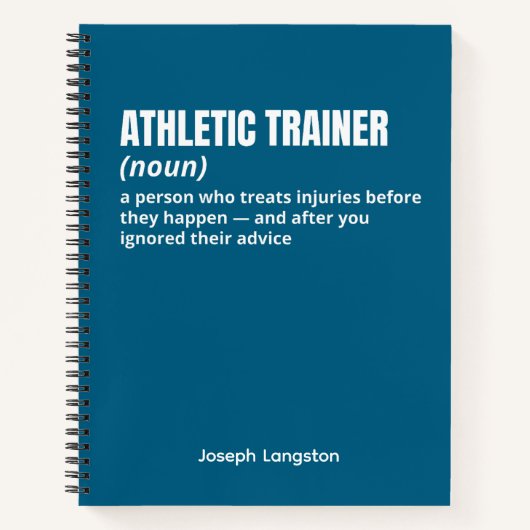 Athletic Trainer - Funny Study Notebook Notizblock (Vorderseite)