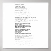 Athletic Trainer Hierarchy Poster (Vorne)