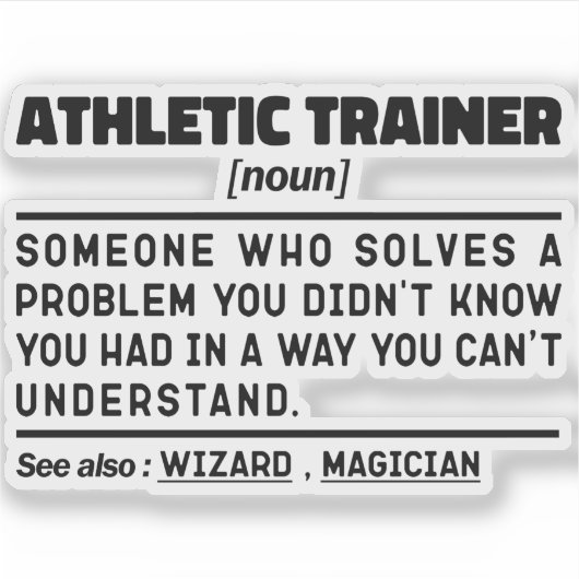 Athletic Trainer Noun Definition Cooles Training Aufkleber (Vorderseite)