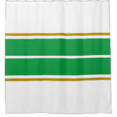 Athletic Twin Bright Green White Racing Streifen Duschvorhang (Vorderseite)