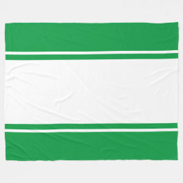 Athletic Wide White Bright Green Racing Streifen Fleecedecke