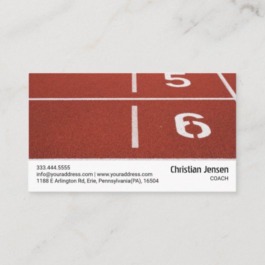 Athletics Coach Trainer Sport Exercises Run Track Visitenkarte (Rückseite)