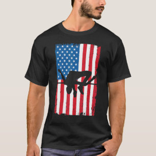 Athletik springt über Bar American Flag Sports US T-Shirt