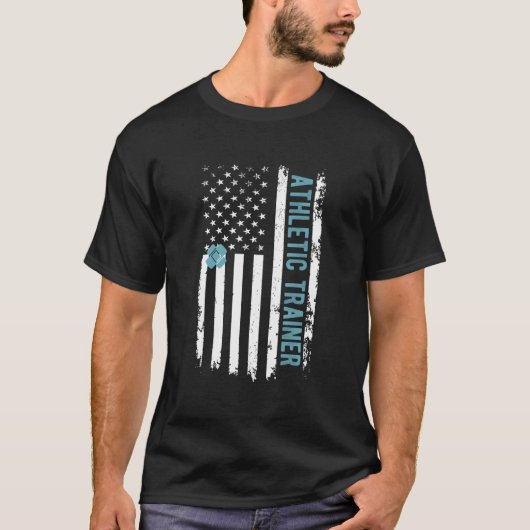 Athletiktrainer US-Flagge Athletiktraining T-Shirt (Vorderseite)