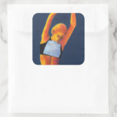 Athletin 2011 quadratischer aufkleber (Tasche)
