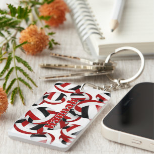 Athletin Name Rot schwarze Mannschaft Farben Volle Schlüsselanhänger