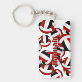 Athletin Name Rot schwarze Mannschaft Farben Volle Schlüsselanhänger