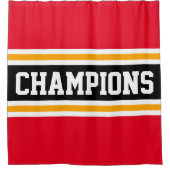Athletische CHAMPIONEN Bright Red Black Racing Str Duschvorhang (Vorderseite)