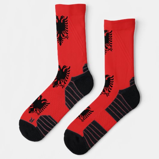 Athletische Crew Sock mit albanischer Flagge Socken (Links)