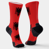 Athletische Crew Sock mit albanischer Flagge Socken (Gewinkelt)