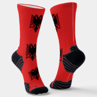Athletische Crew Sock mit albanischer Flagge