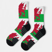 Athletische Crew Sock mit der Flagge von Wales, Gr Socken (Links)