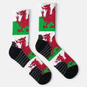 Athletische Crew Sock mit der Flagge von Wales, Gr Socken (Rechts)