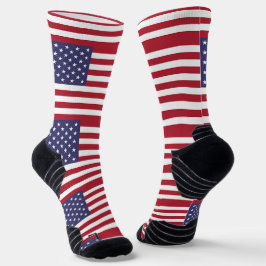 Athletische Crew Sock mit Fahne der USA Socken
