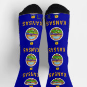 Athletische Crew Sock mit Fahne von Kansas, USA Socken (Oben)