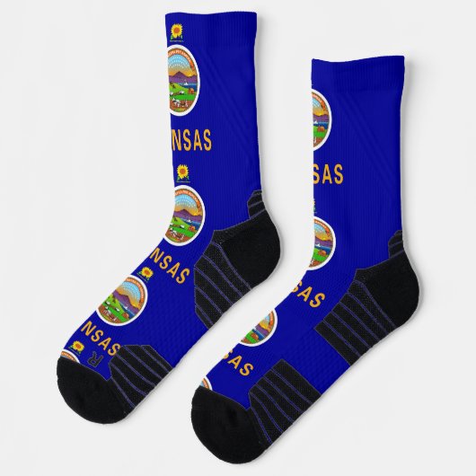 Athletische Crew Sock mit Fahne von Kansas, USA Socken (Links)
