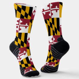 Athletische Crew Sock mit Fahne von Maryland, USA Socken