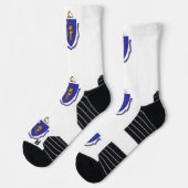 Athletische Crew Sock mit Fahne von Massachusetts Socken (Links)