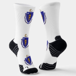 Athletische Crew Sock mit Fahne von Massachusetts Socken