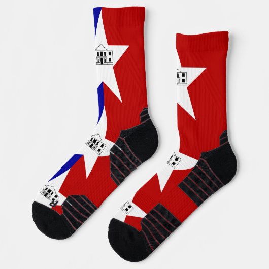 Athletische Crew Sock mit Fahne von San Antonio, U Socken (Links)