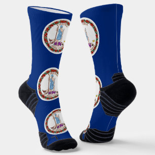 Athletische Crew Sock mit Fahne von Virginia, USA. Socken