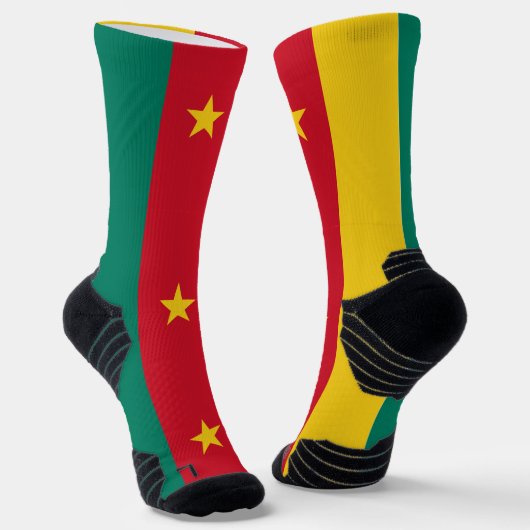Athletische Crew Sock mit Flagge Kameruns Socken (Gewinkelt)