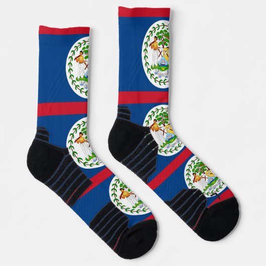 Athletische Crew Sock mit Flagge von Belize Socken (Rechts)