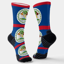 Athletische Crew Sock mit Flagge von Belize Socken