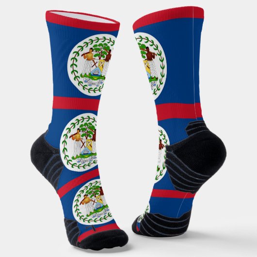 Athletische Crew Sock mit Flagge von Belize Socken (Gewinkelt)