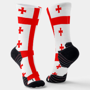 Athletische Crew Sock mit georgischer Flagge Socken
