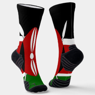 Athletische Crew Sock mit kenianischer Flagge Socken