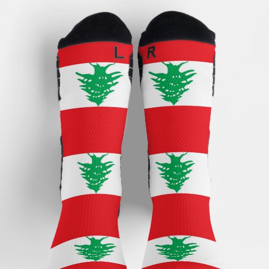 Athletische Crew Sock mit libanesischer Flagge Socken (Oben)