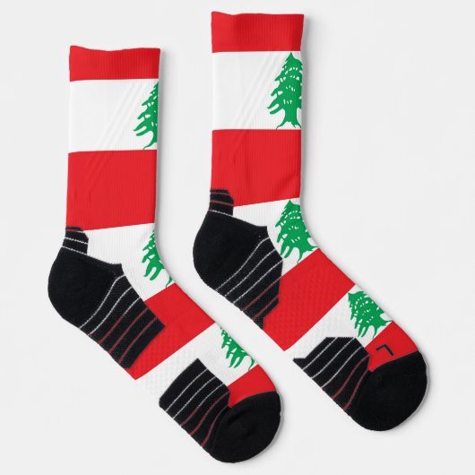 Athletische Crew Sock mit libanesischer Flagge Socken (Rechts)