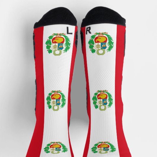 Athletische Crew Sock mit Peru-Flagge Socken (Oben)
