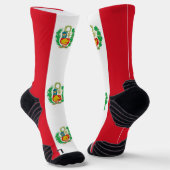 Athletische Crew Sock mit Peru-Flagge Socken (Gewinkelt)