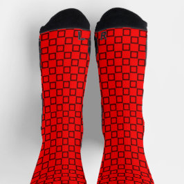 Athletische Crew Sock mit Red Black Classic Design Socken