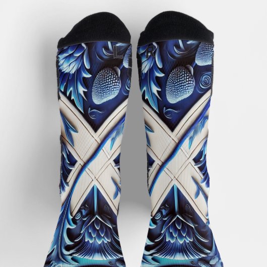 Athletische Crew Sock mit Scottish Thistles Design Socken (Oben)