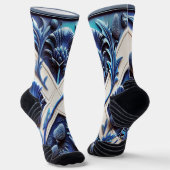 Athletische Crew Sock mit Scottish Thistles Design Socken (Gewinkelt)