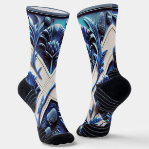 Athletische Crew Sock mit Scottish Thistles Design Socken