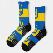 Athletische Crew Sock mit ukrainischer Flagge Socken (Links)