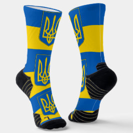 Athletische Crew Sock mit ukrainischer Flagge Socken