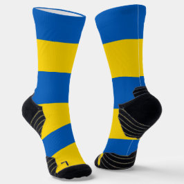 Athletische Crew Sock mit ukrainischer Flagge Socken