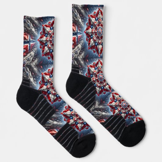 Athletische Crew Socke mit norwegischen Farben (Rechts)