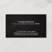 Athletische Frau Holding Dumbells Visitenkarte (Rückseite)