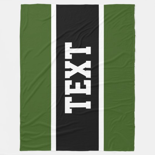 Athletische Grüne Schwarz-weiße Streifen Athletic  Fleecedecke (Vorderseite)