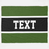 Athletische Grüne Schwarz-weiße Streifen Athletic  Fleecedecke (Vorderseite (Horizontal))