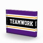 Athletische Lila Schwarz-weiße TEAMWORTLAUT Streif Fotoblock (Rechts)