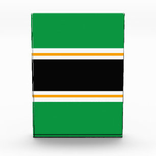 Athletische schwarz-gelb-weiße Rennstreifen Fotoblock