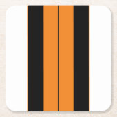 Athletische Schwarz-weiße Bright Orange Racing Str Rechteckiger Pappuntersetzer (Vorderseite)