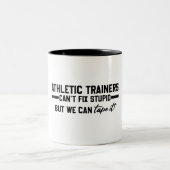 Athletische Trainer können keine dummen - lustige  Zweifarbige Tasse (Mittel)